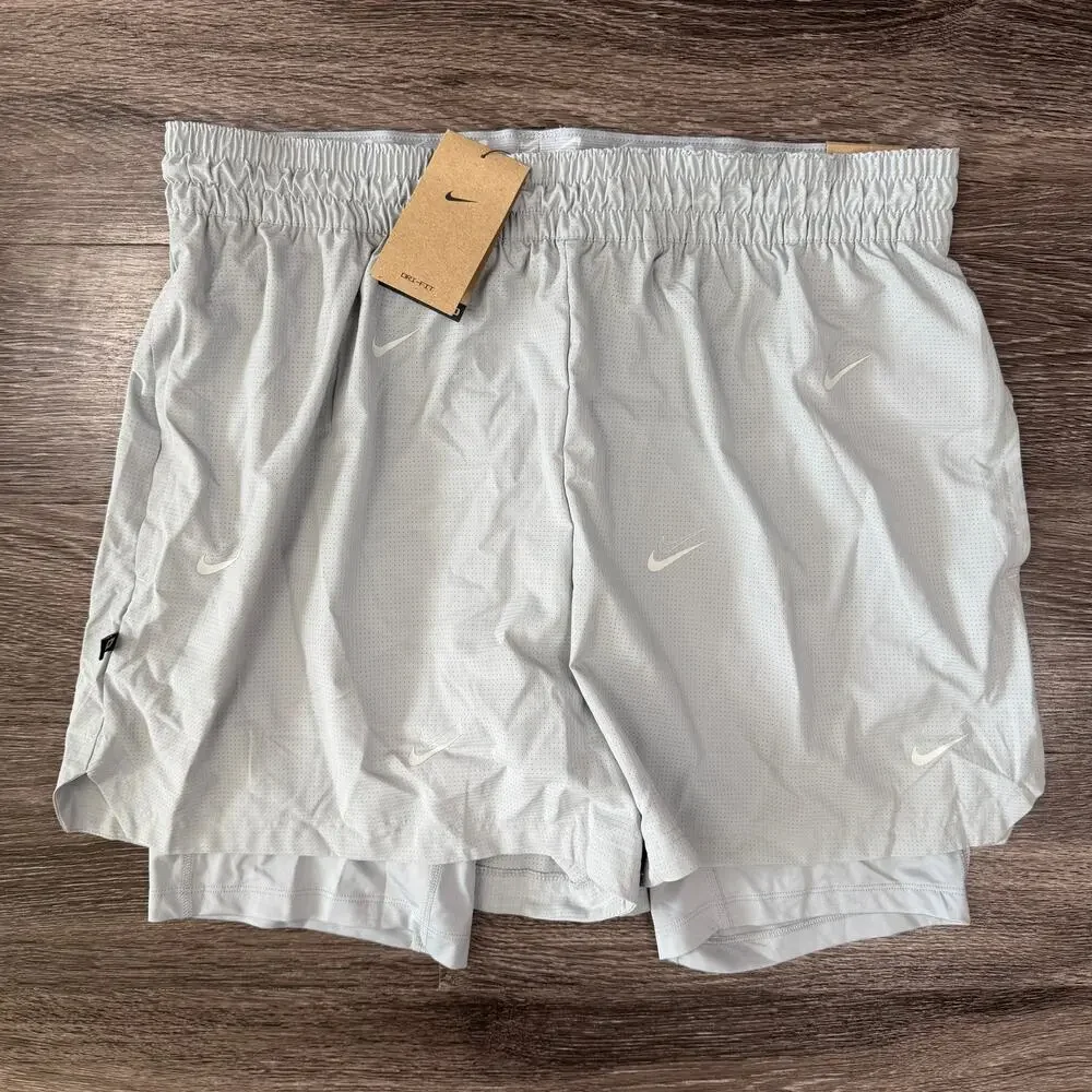 Nike KD DNA Dri-Fit 2-in-1 Basketball Shorts Men's Size XL Gray HJ4215-012
